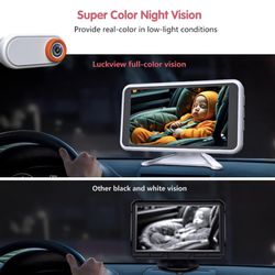 5.2" Baby Car Camera, Starlight Color Night Vision Monitor for Backseat