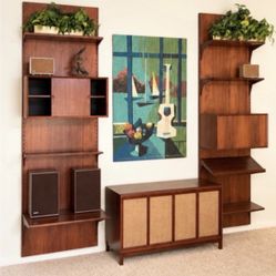 Late 1960s Danish rosewood modular wall system