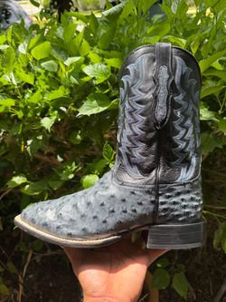 Tony Lama Ostrich Square Toe Boots
