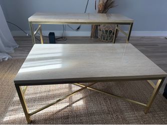 Coffee table and tv console set