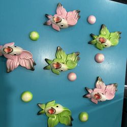 Mid Century Fish With Bubbles 