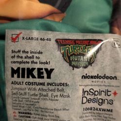 Michaelangelo Ninja Turtle XL Costume 