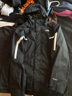 North face black white windbreaker size large / xl hoodie