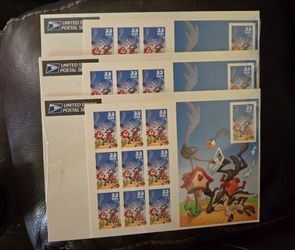 Wile E Coyote & Roadrunner USPS Stamps - Sheet Of 10 - Sealed