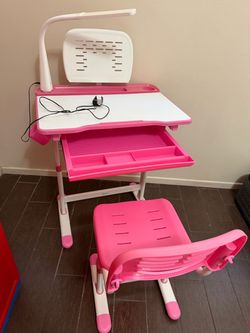 Pink girl desk