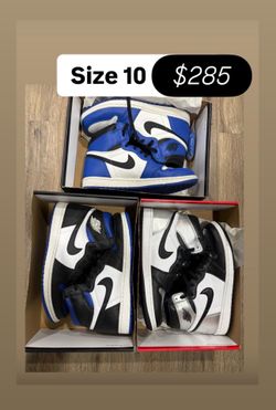Jordan retro 1s size 10 men $285 for all