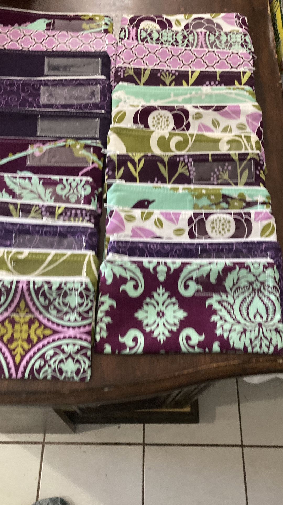 Green Purple Cash Envelopes And Bag