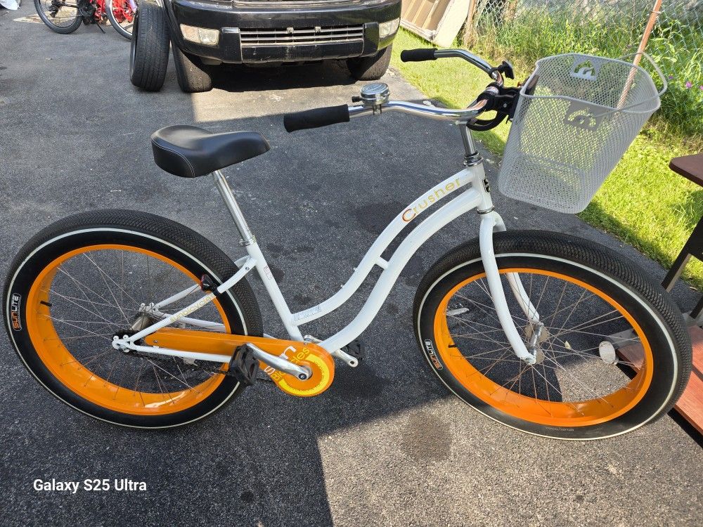 White/Orange Sun Bicycles Baja Cruz Coaster