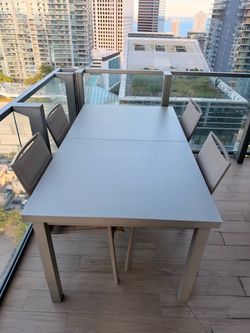 Modern Outdoor Patio Dining Set – 5 Pieces – Table + 4 Chairs