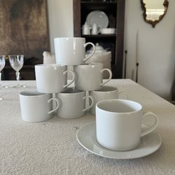 Crate & Barrel 7pc Espresso / Coffee Mugs 