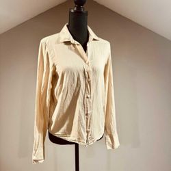 XS Beige Button Up