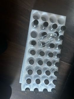 Small Glass Vials with Black Screw Caps