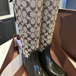 Women’s Brown Coach Rain Boots 