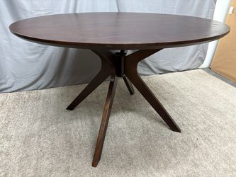 Dark Wooden Modern Round Dining Table