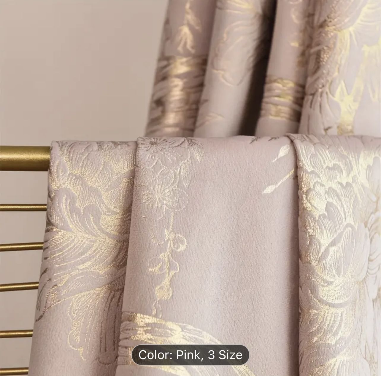 Rose Gold 2 Panels Curtains 