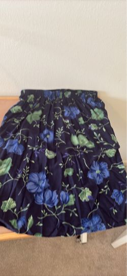 Navy Floral Mini Skirt XLG