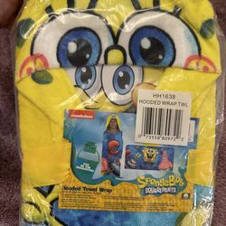 Sponge Bob hoodie towel - child