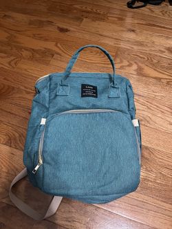 Diaper Backpack With Baby Changing Station Or Playpen Lots Of Pockets Green