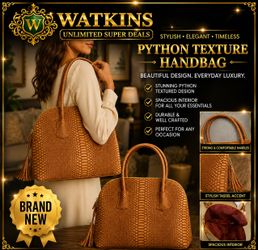 🐍 Elegant Python Texture Handbag – Brand New! 👜