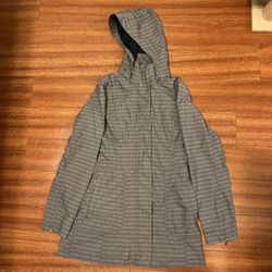 Marmot Grey Plaid Rain Jacket/Windbreaker