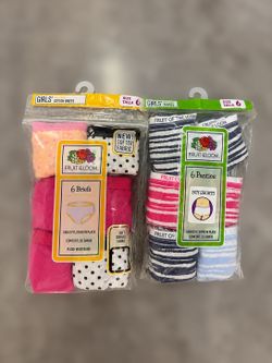 🎀 Fruit of the Loom Girls Underwear Bundle – 12 Total Pairs (2 Sealed 6-Packs) – Size 6 🎀