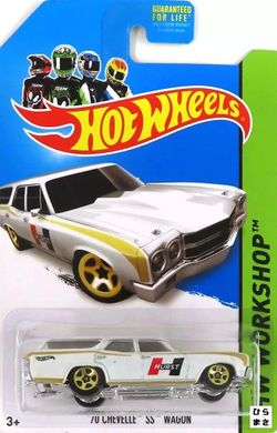 2014 HW WORKSHOP PERFORMANCE Hot Wheels 70 Chevelle SS WAGON Pearl White 5-Spoke
