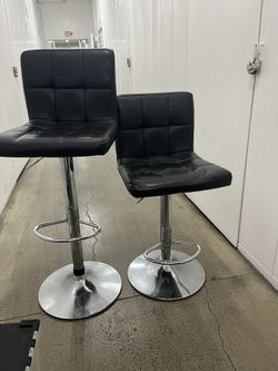 Bar Stool Chairs Black Leather (price Reduction From $60)