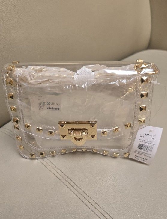 Mini Purse Tranparent And Gold