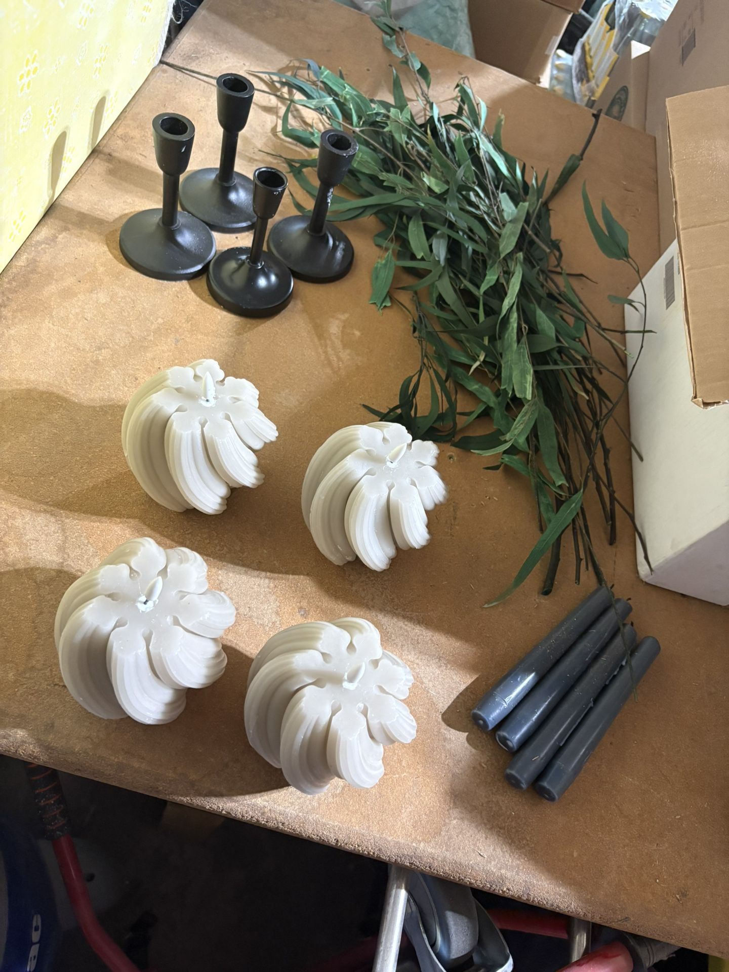 Candles And Greenery