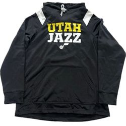 Utah Jazz Black Pullover Hoodie Sweatshirt Mens Large New