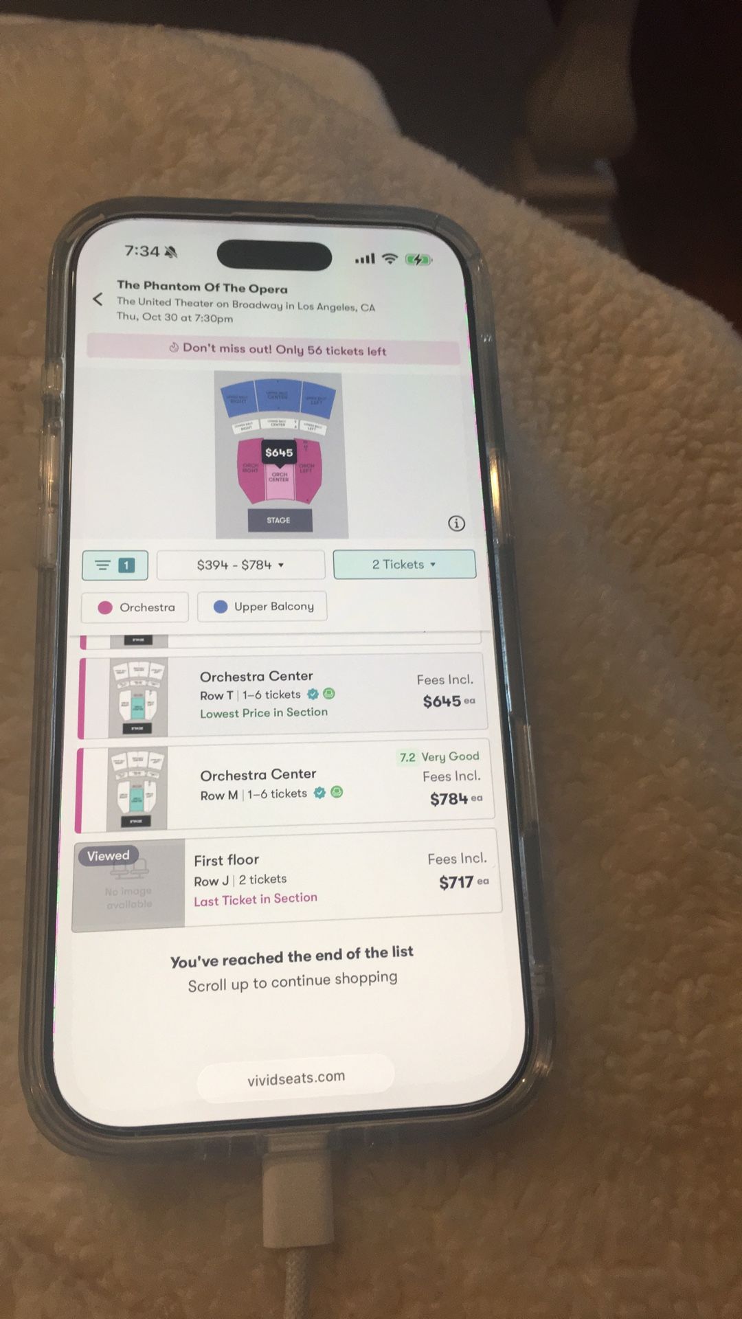 The Phantom Of The Opera Oct 30TH 2025, 2 Tickets