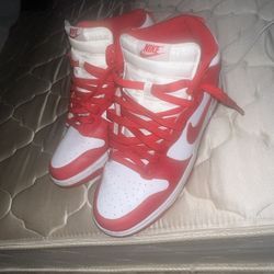 White N Red Nike Dunks