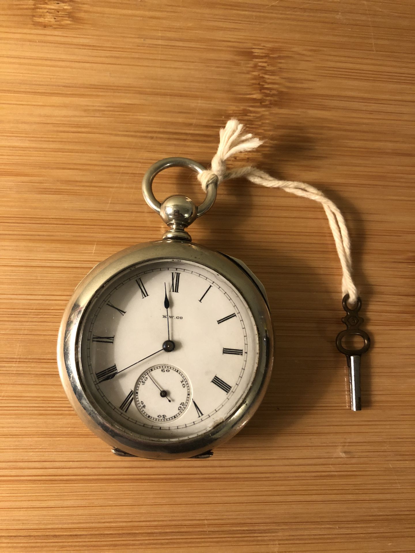 Antique 1889 Keystone Dueber Silverine Key pocket watch 