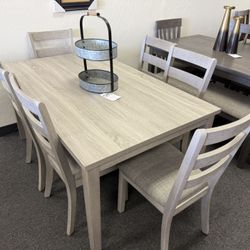 Grey 7 Piece Dining Set - Includes Table And 6 Chairish