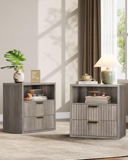 Brand new Gray Wood Nightstand Set of 2