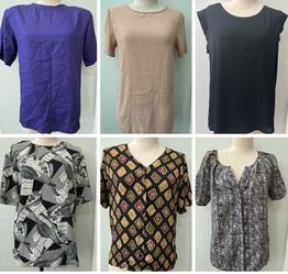 6 women’s short-sleeve blouses Size S nordstrom, h&m, pleione, jones NY