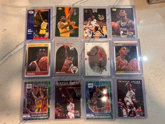 Michael Jordan Vintage Basketball Card Lot w/ Ron Harper RC, Magic Johnson Retire Card, Fleer, SkyBox, Optic