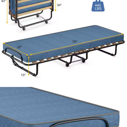 Portable Folding Bed with Mattress