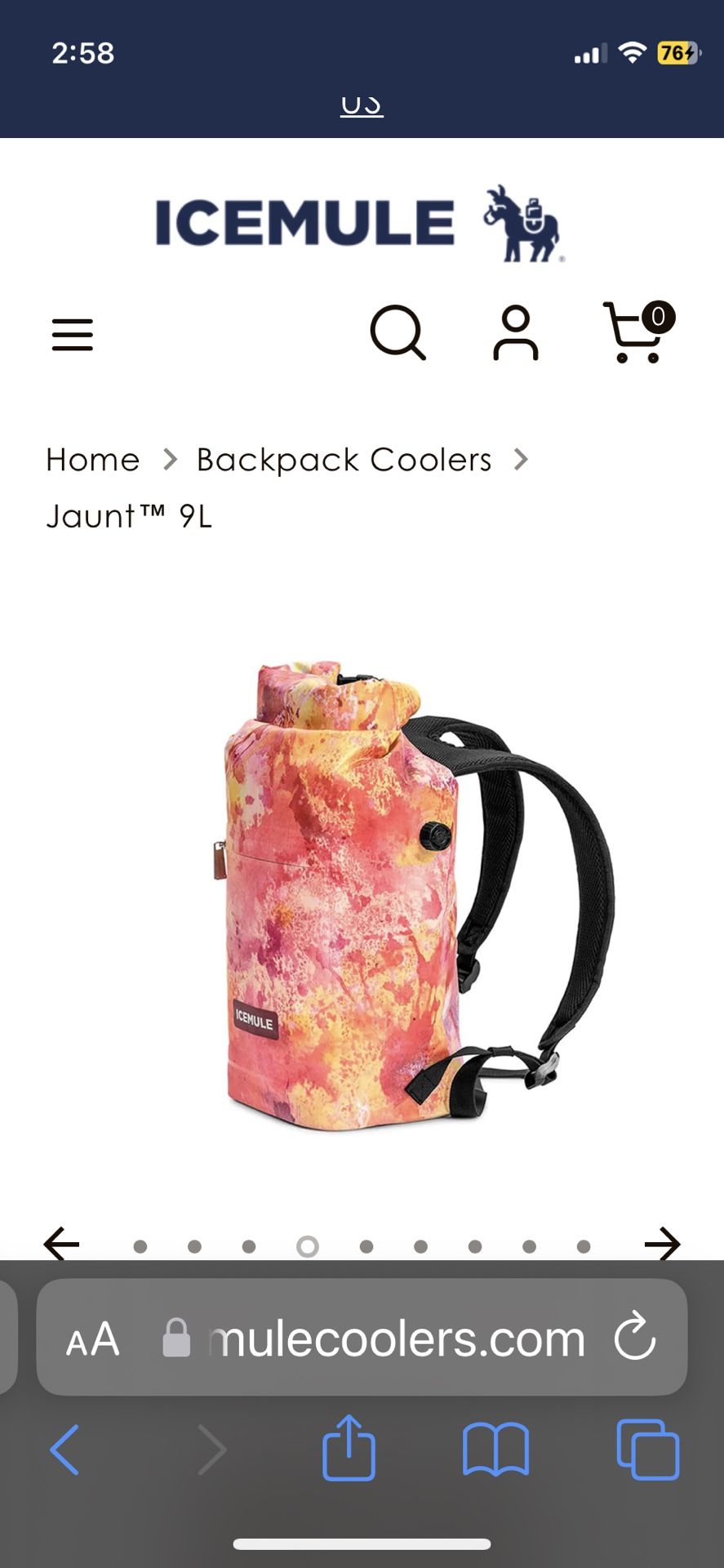 Icemule Backpack Coolers, Mango & Tie-dye, 9 Liters