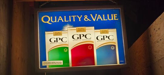 Vintage GPC Quality & Value Lighted Advertising Sign