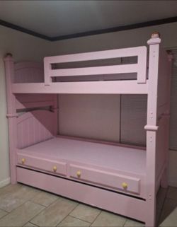 Pink bunk bed