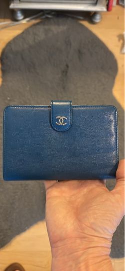 Chanel Blue Leather Bifold Wallet