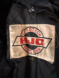 HJC leather Motor Cycle Jacket Cirotech Riding Gear Scotchlite 3M Size 40