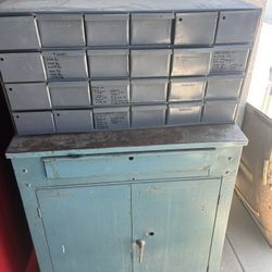 Metal Utility Cabinet + Durham Drawer Organizer (Shop/Tool Storage)