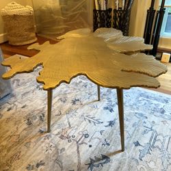 Gold Leaf Sofa End Table - Set Of 2