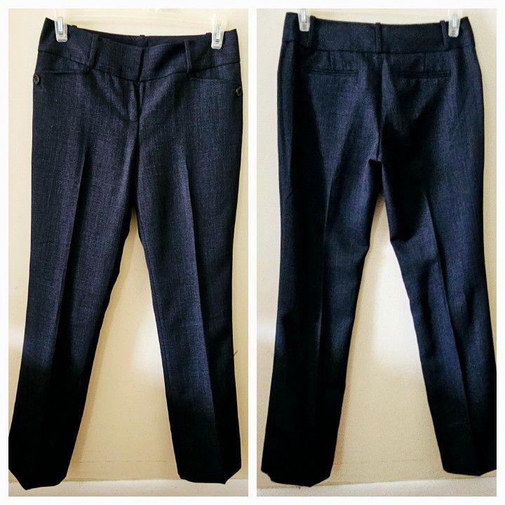 Size 6 The Limited Charcoal Grey Navy Blue Cassidy Fit Polyester Dress Pants. 100% Polyester. Pre-owned in excellent condition. No rips, stains