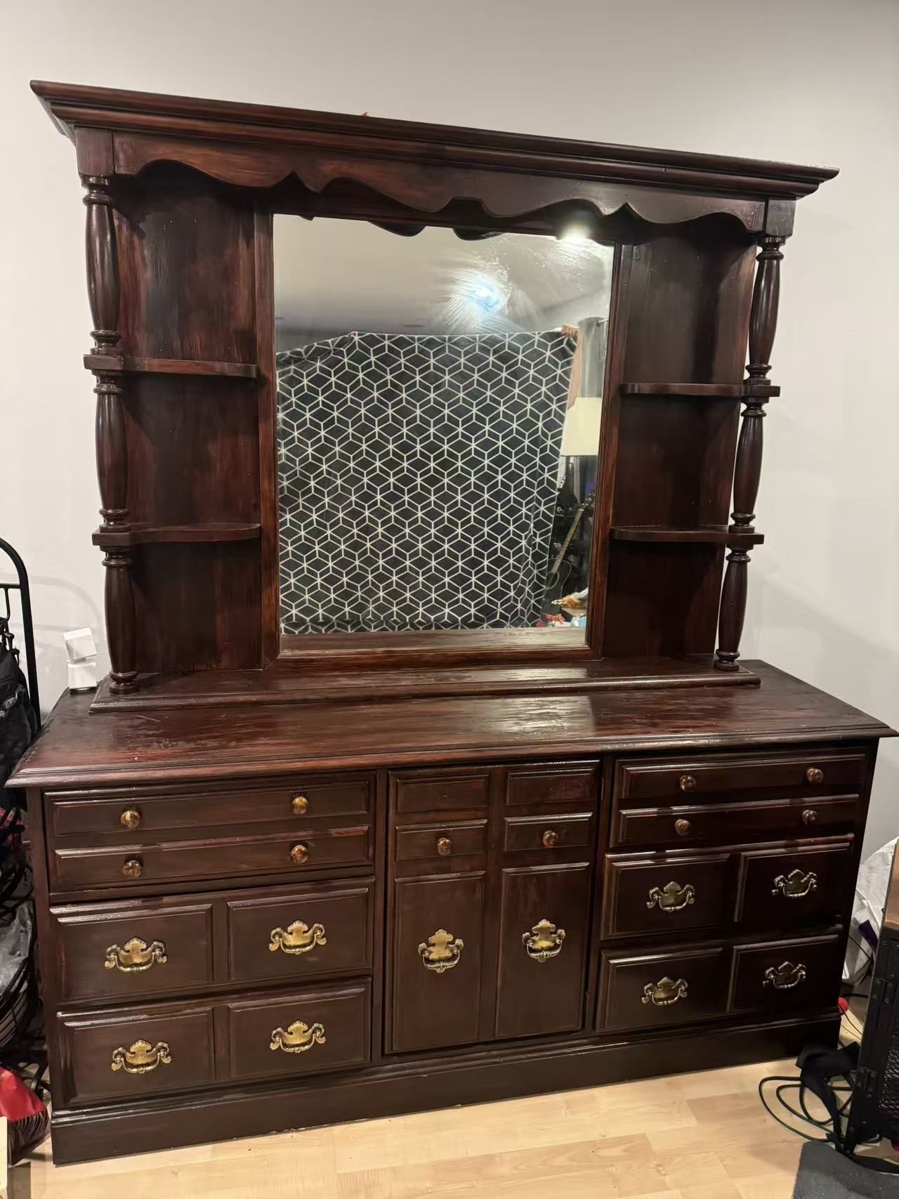 FREE Vintage Wooden Dresser With Mirror