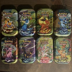 Empty Prismatic Evolutions Tins Complete Set Pokemon TCG Scarlet & Violet