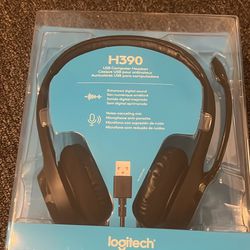 Logitech H390 Wired USB Noise-Cancelling On-Ear Headset Black