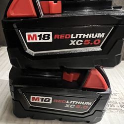 Milwaukee M18 Xc5.0 Batteries  2 